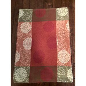 Pier 1 Imports Peonies Jacquard Placemat Set 13" X 19" 100% Cotton Red/Green/Whi